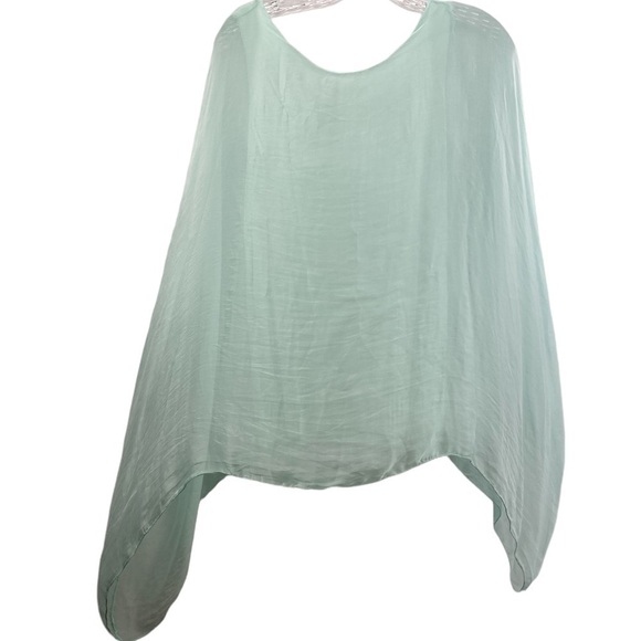 Isadora Paris Seafoam Green Sheer Top Amore Elegant Flowy Event Small Whimsical - Picture 4 of 7